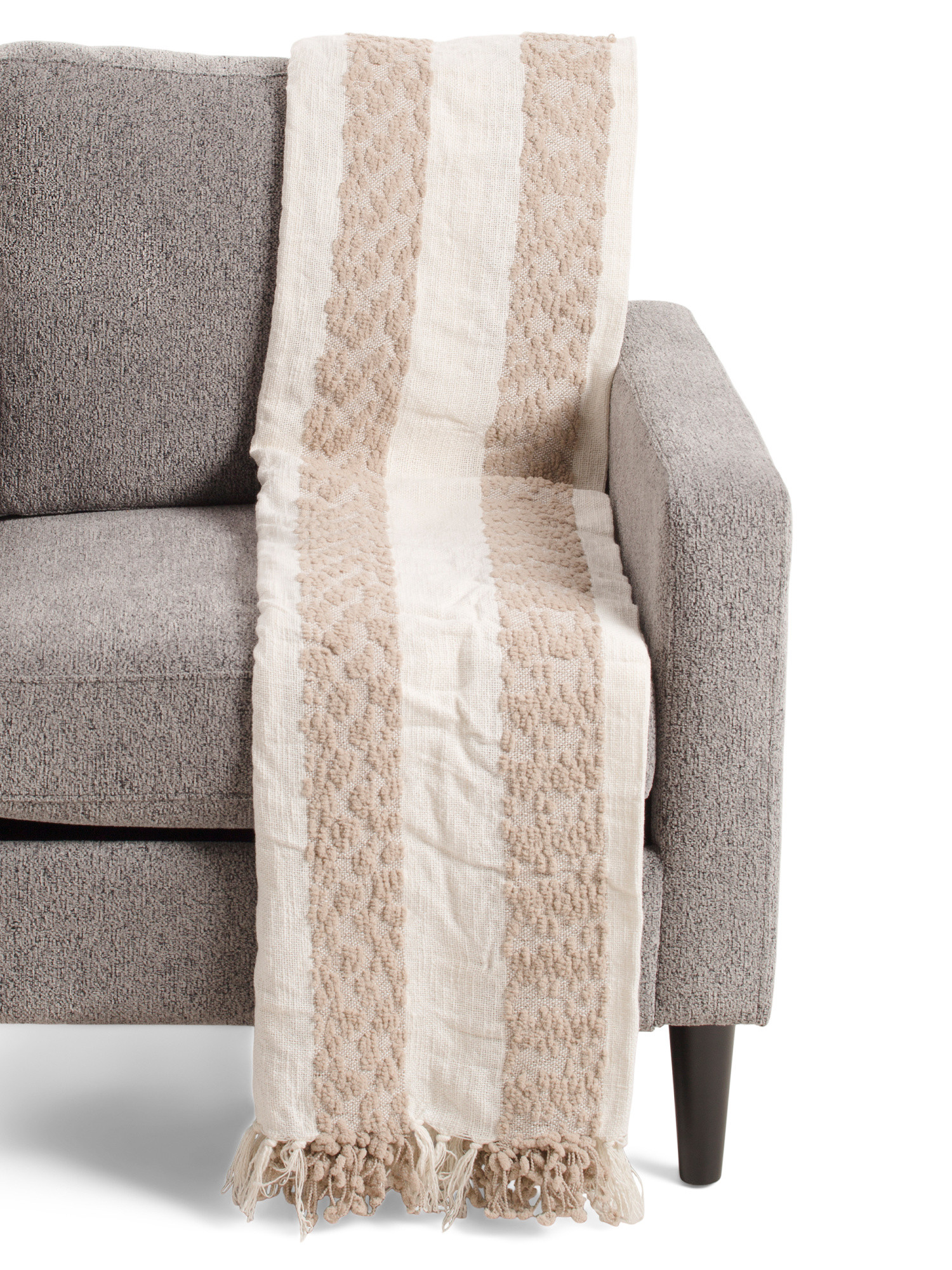 Made In India Cotton Blend Chenille Striped Light Summer Throw | Global Home | Marshalls | Marshalls