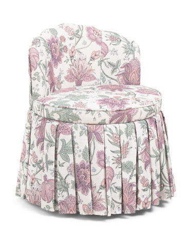 19x28 Swivel Vanity Chair With Storage And Ruffle Skirt | TJ Maxx