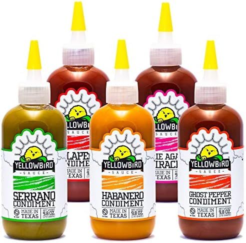 Hot Sauce Variety Pack by Yellowbird - Hot Sauce Gift Set Includes 5 Hot Pepper Sauces - Plant-Ba... | Amazon (US)