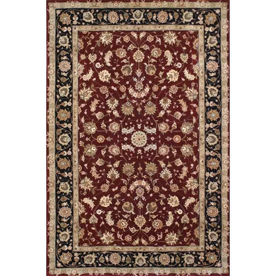 Oriental Handmade Tufted Wool Burgundy/Black/Beige Area Rug | Wayfair North America