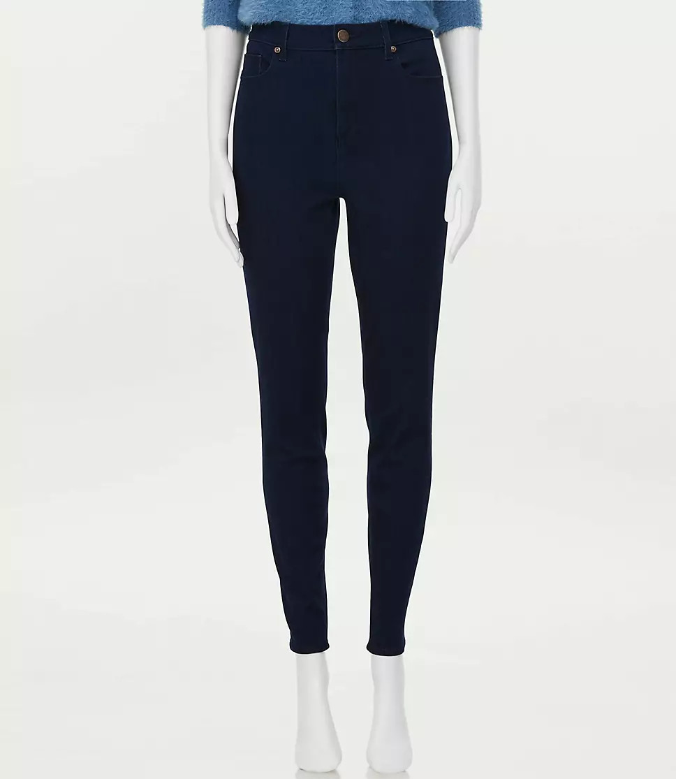 CURVY HIGH RISE DENIM LEGGINGS IN DARK RINSE | LOFT Outlet