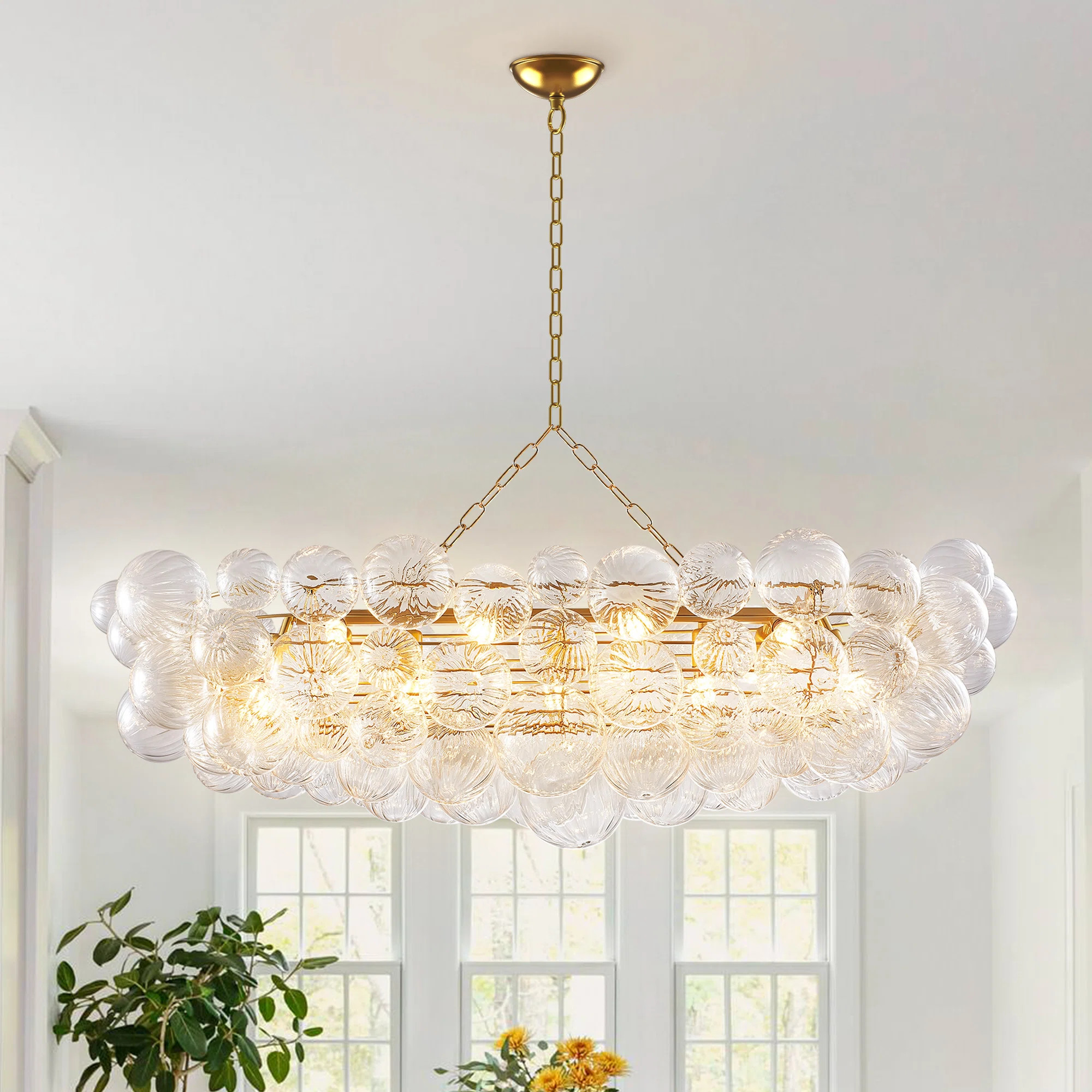 Everly Quinn Calilynn Nordic Bubble Ball Swirled Glass Chandelier & Reviews | Wayfair | Wayfair North America