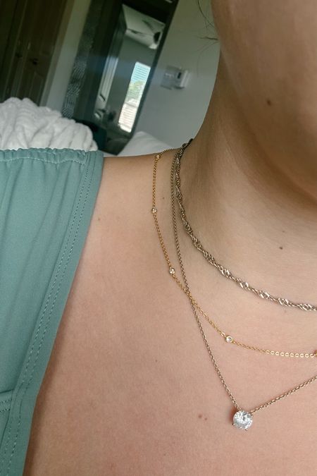 bottom necklace - mine is the “round” cut but it’s sold out so linking the cushion cut

#LTKFindsUnder50 #LTKFindsUnder100