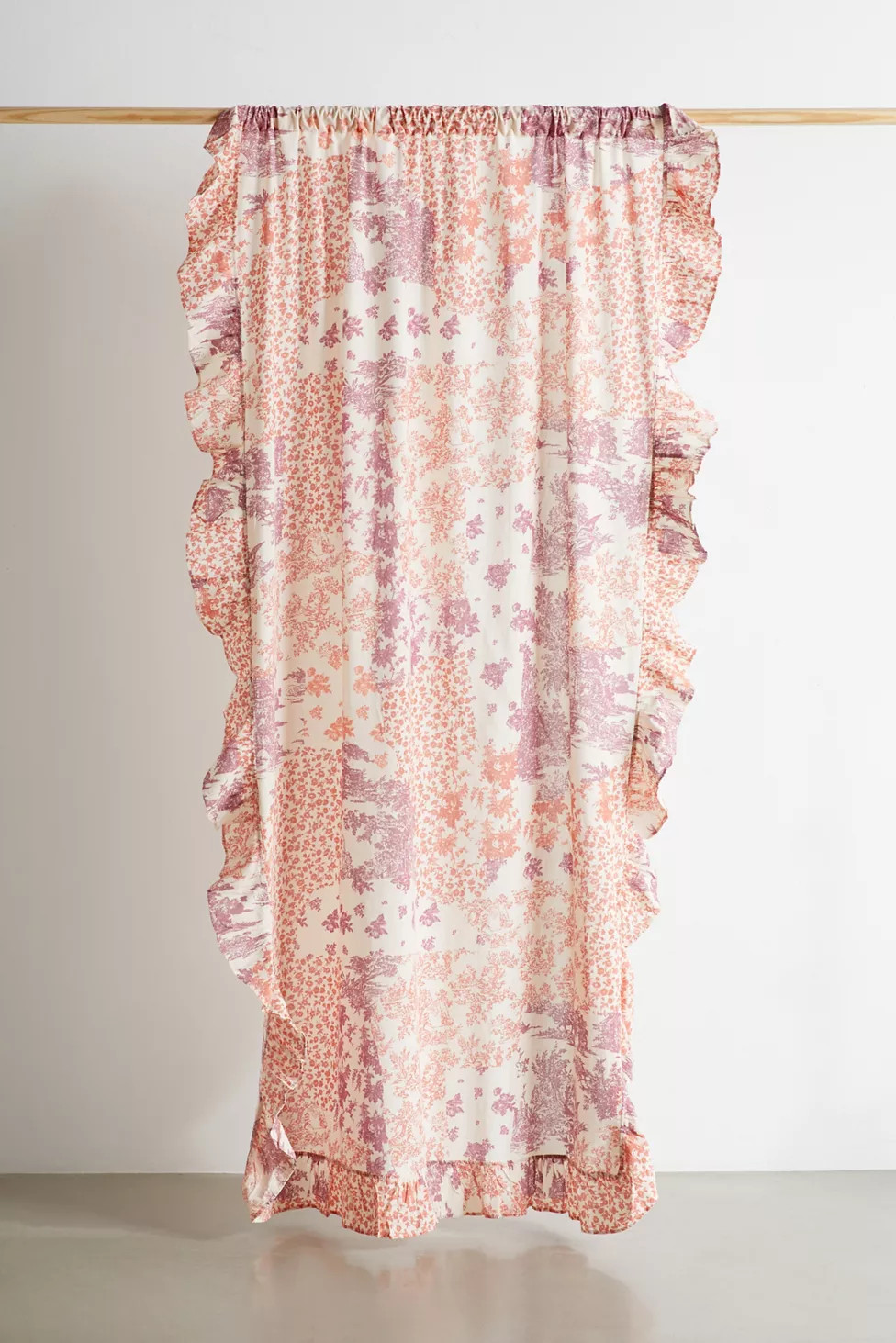 Toile Patchwork Ruffle Window Panel | Urban Outfitters (US and RoW)