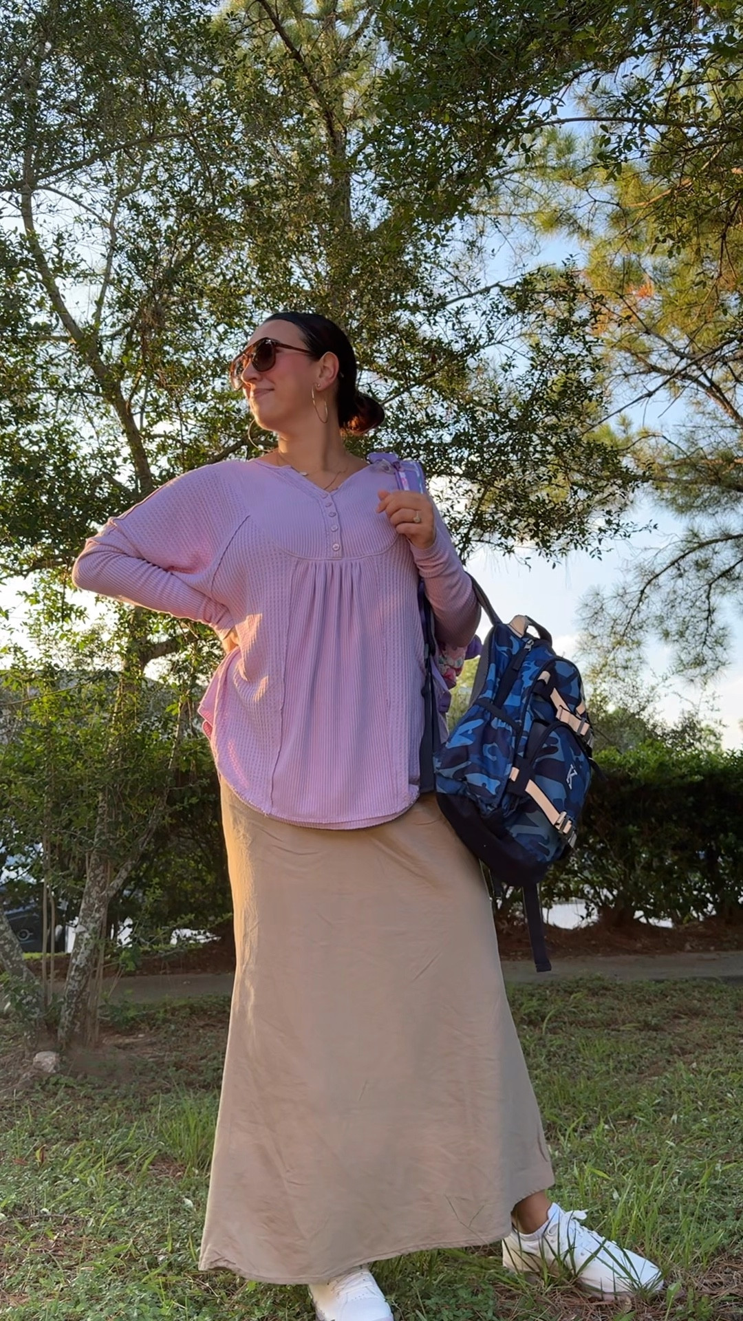 Work outfit 💜💜 
Linen skirt - TTS
Free people top - sharing similar 
On sneakers - tts
Amazon sunglasses
Gold hoops 

#LTKFindsUnder50 #LTKWorkwear #LTKShoeCrush
