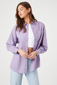 Oversized Curved-Hem Shirt | Forever 21 (US)