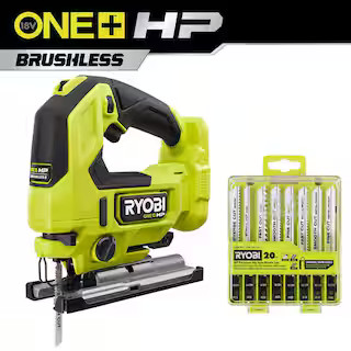RYOBI ONE+ HP 18V Brushless Cordless Jig Saw (Tool Only) with All Purpose Jigsaw Blade Set (20-Pi... | The Home Depot