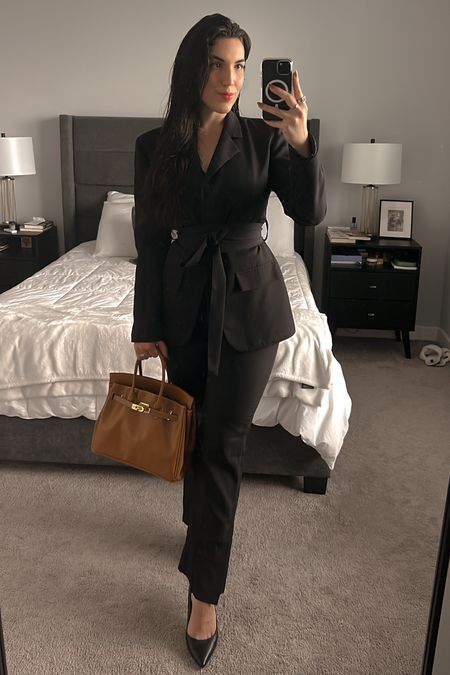 Belted blazer
Black blazer
Women’s blazer
Tailored suit
Women’s suit 
Birkin bag
Workwear
Date night outfit
Work style

#LTKworkwear #LTKfindsunder50 #LTKsalealert