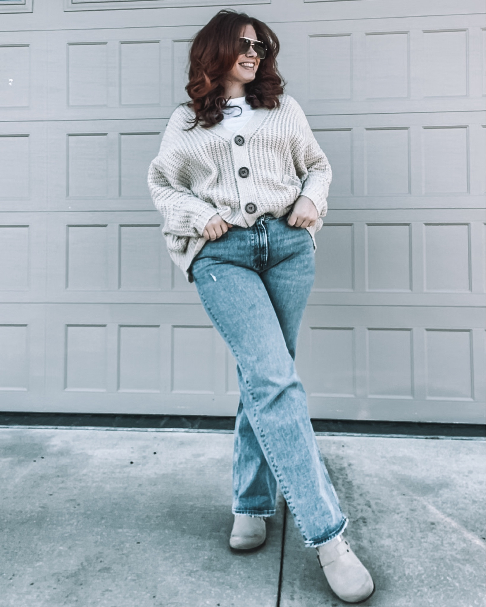 Winter style, denim, jeans, cardigan, clogs, layered look

#LTKfindsunder100 #LTKfindsunder50 #LTKmidsize