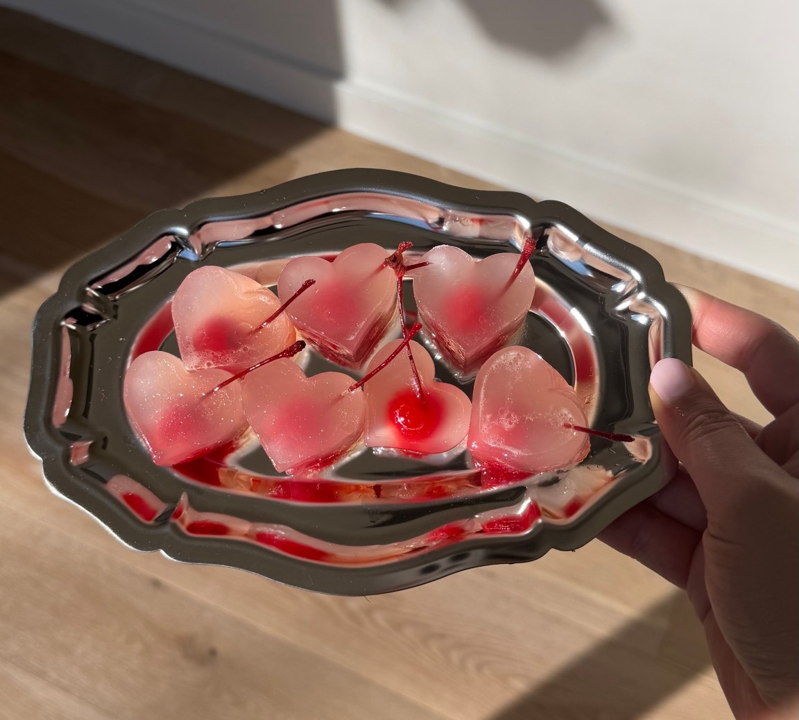 Lychee martini Jell-O shots for your Valentine’s Day girls night. The silver tray is my fav!!

#LTKValentine