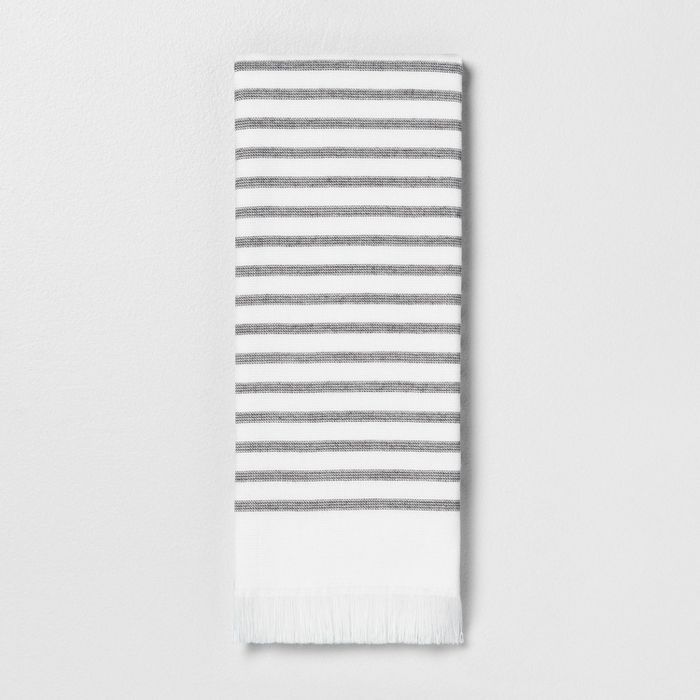 Core Stripe Hand Towel - Railroad Gray - Hearth & Hand™ with Magnolia | Target