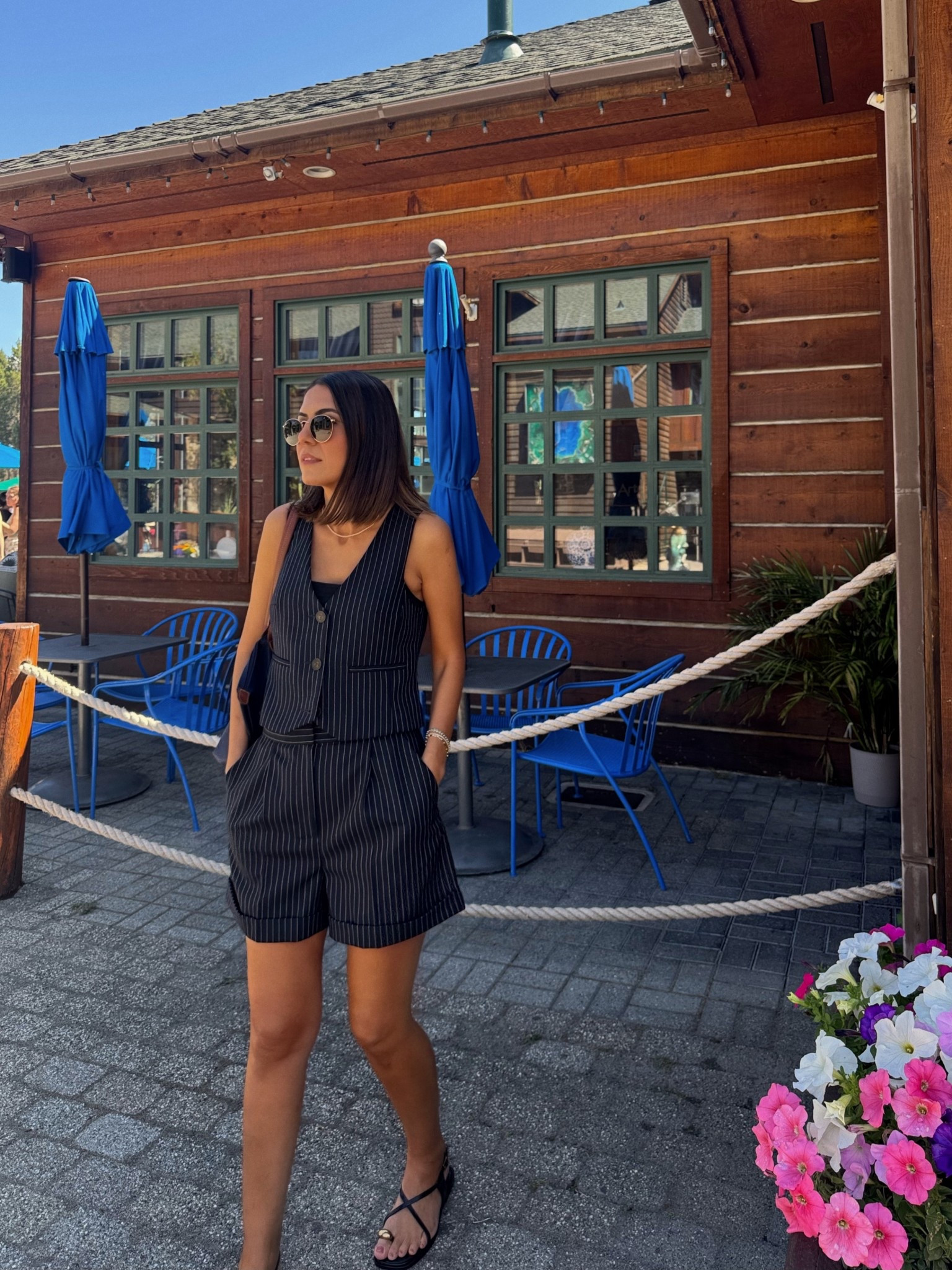 Matching set / co-ord set / short and vest / summer outfit / sezane / sezane outfits / sezane shorts / sezane vest / zara / zara shoes / zara sandals 