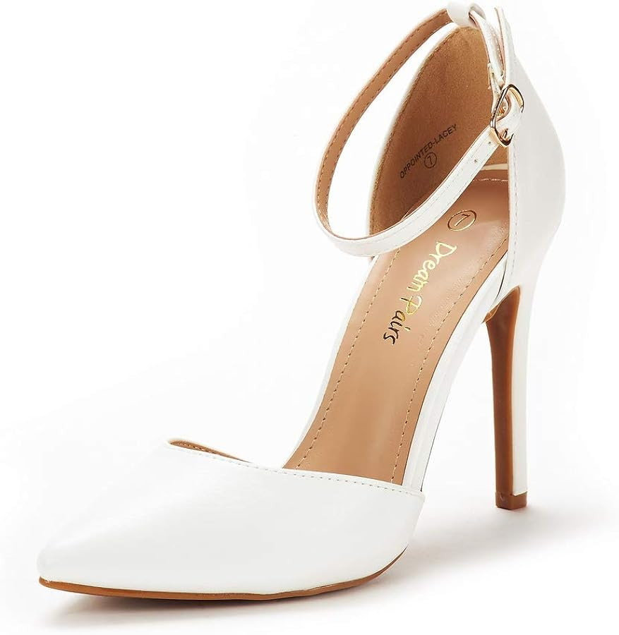 DREAM PAIRS Women's Oppointed-Lacey Pointed Toe Ankle Strap High Heel Stiletto Pumps Wedding Dres... | Amazon (US)