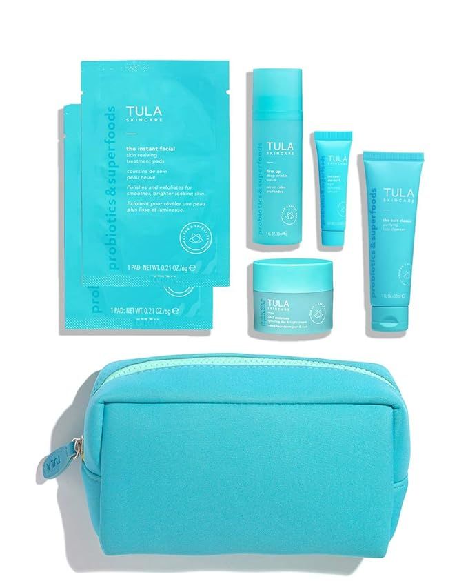 TULA Skin Care Ageless Skin Begins Here Level 1 Firming & Smoothing Discovery Kit | Face Wash, Ey... | Amazon (US)