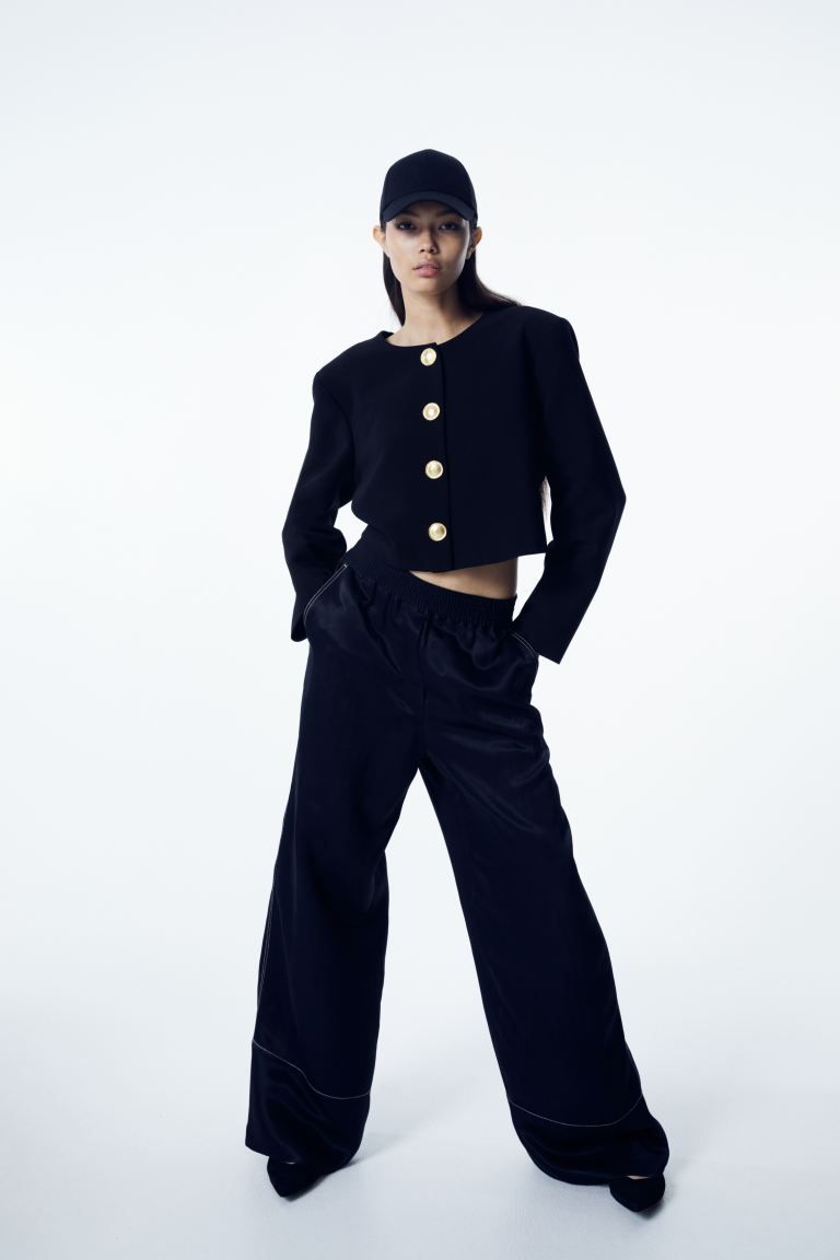 Crop Jacket - Black - Ladies | H&M US | H&M (US + CA)