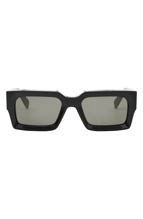 CELINE 54mm Rectangular Sunglasses in Shiny Black /Smoke at Nordstrom | Nordstrom