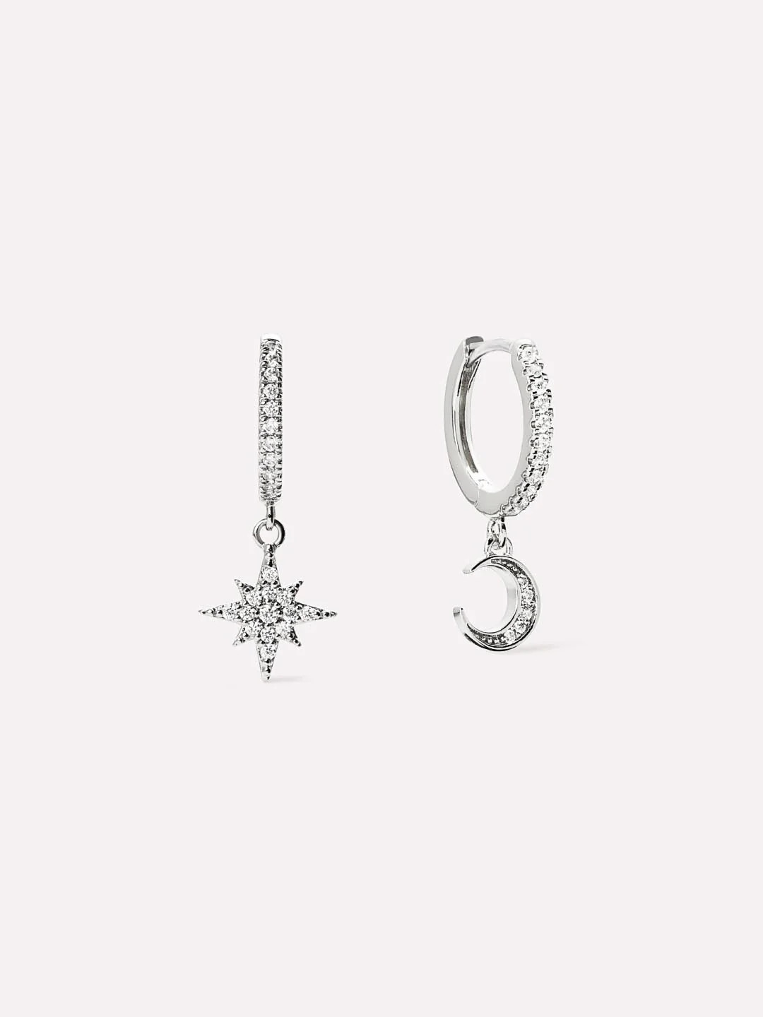 Crescent Moon Huggie Hoops - Celeste Silver | Ana Luisa
