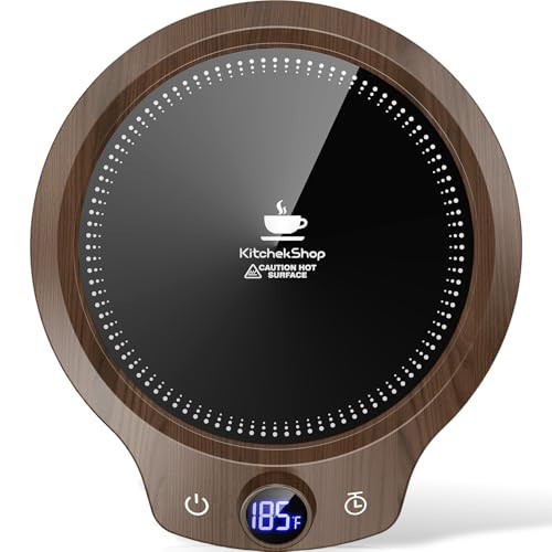 Fast Heating Mug Warmer - 4 Temp Settings & 1-12H Timer, Coffee Cup Warmer Plate for Desk Auto Shut Off, Ideal Beverage Warmer Gift for Coffee, Tea, Milk (Wood) | Amazon (US)