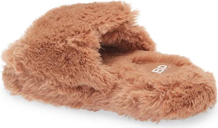 BP. Fawn Adjustable Faux Fur Slipper | Nordstrom | Nordstrom