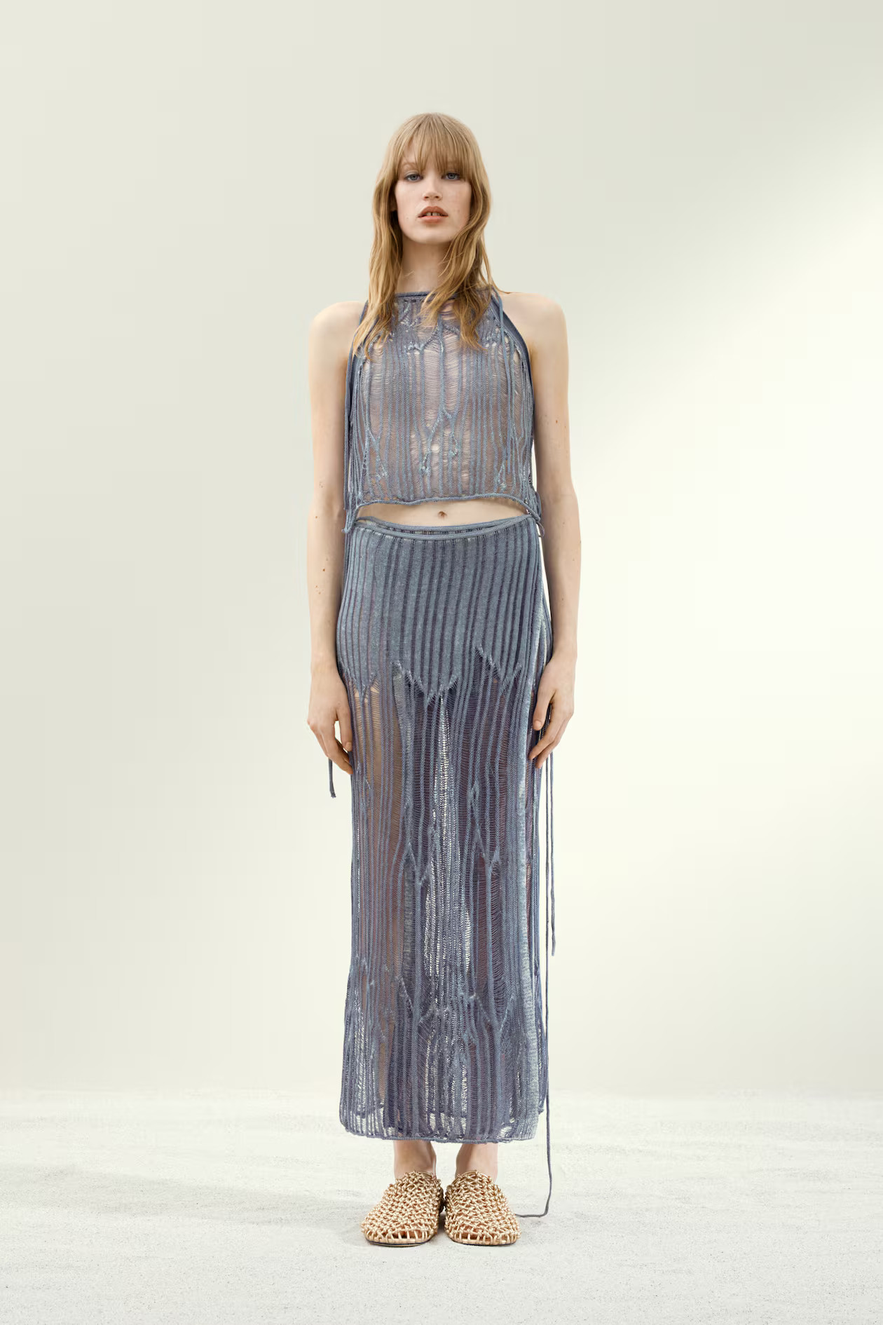 Knit Wrap Skirt - Dusty blue - Ladies | H&M US | H&M (US + CA)