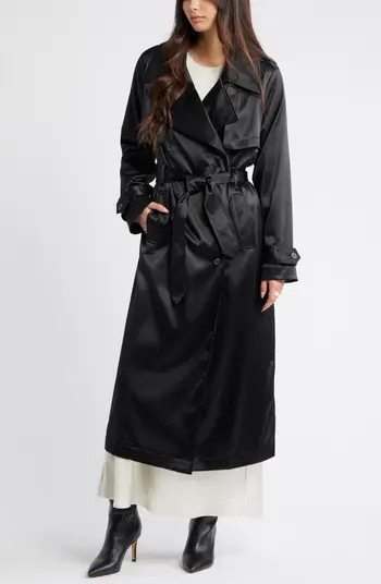 Belted Satin Trench Jacket | Nordstrom
