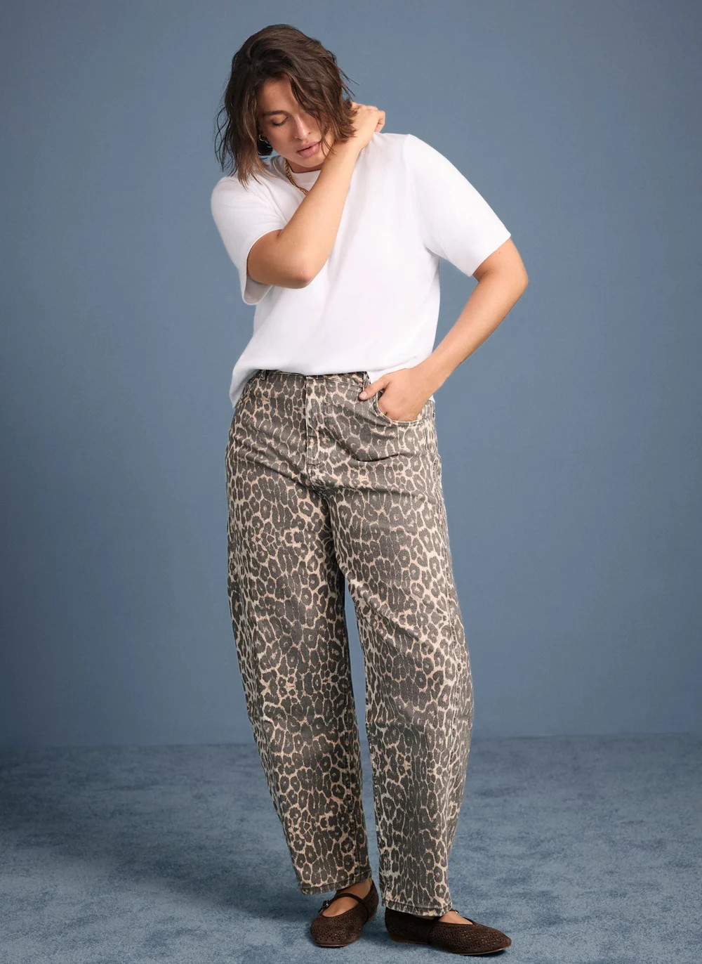 Leopard Print Barrel Leg Jeans | Mint Velvet