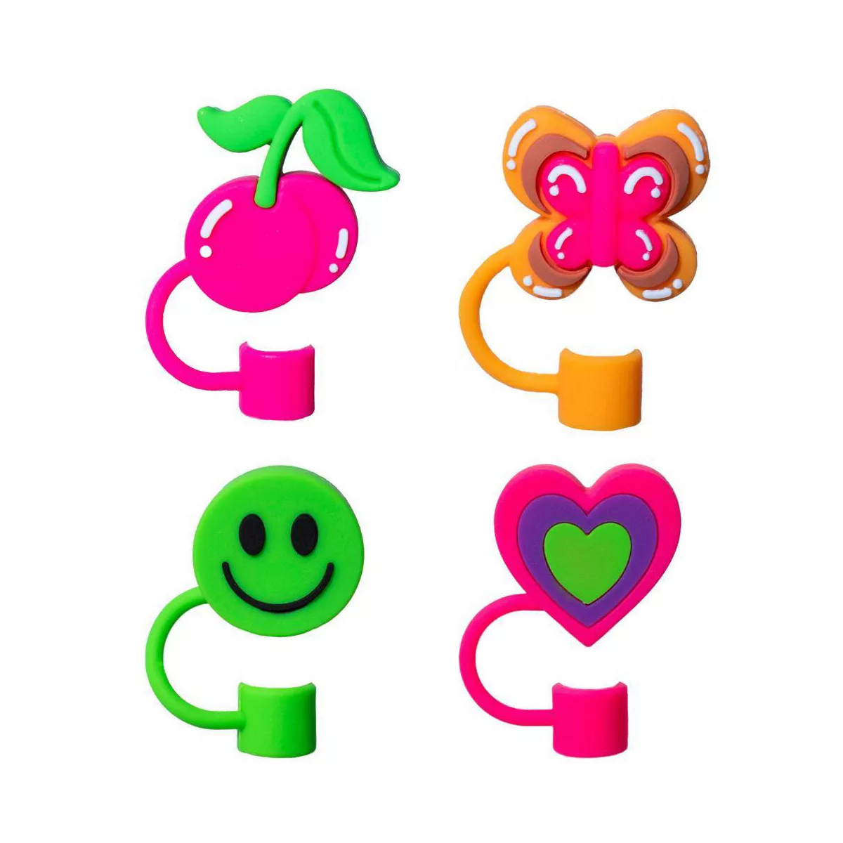 CharCharms 4pk Straw Toppers Green | Target