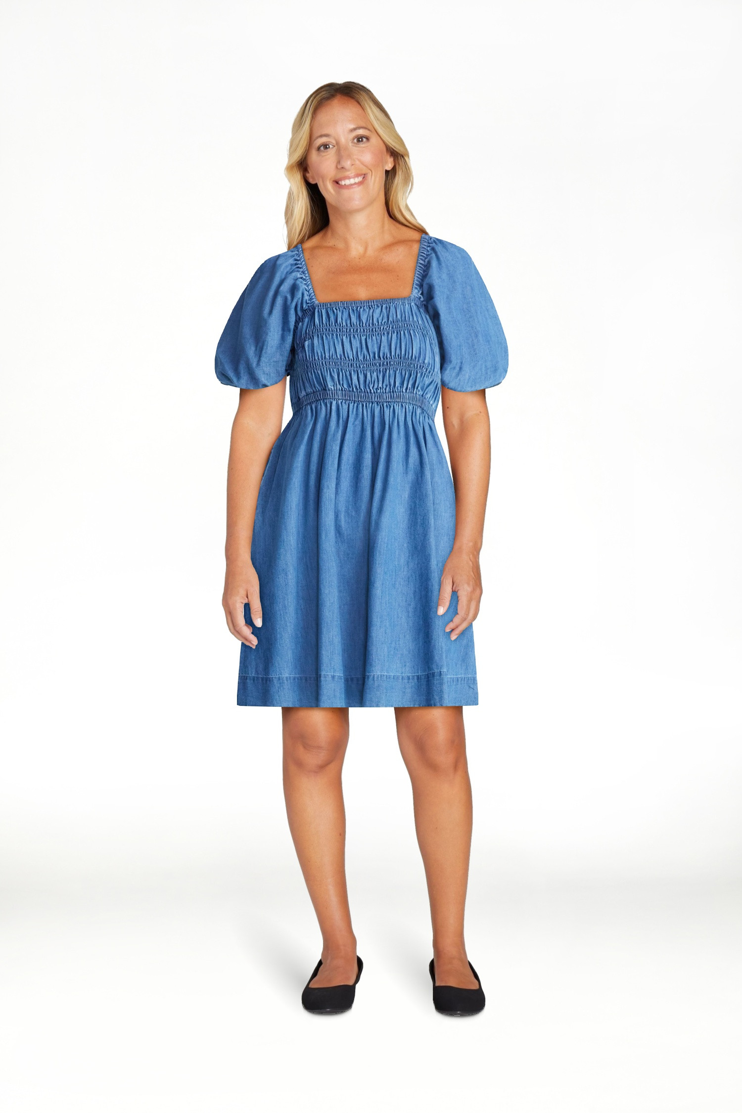 Free Assembly Women's and Women's Plus Puff Sleeve Peasant Mini Dress, Sizes XS to 4X | Walmart (US)