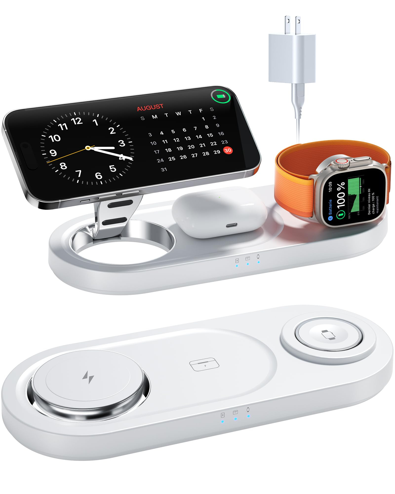 Upgraded 3 in 1 Wireless Charging Station for Apple Devices, Faster Mag-Safe Charger Stand, Magne... | Amazon (US)