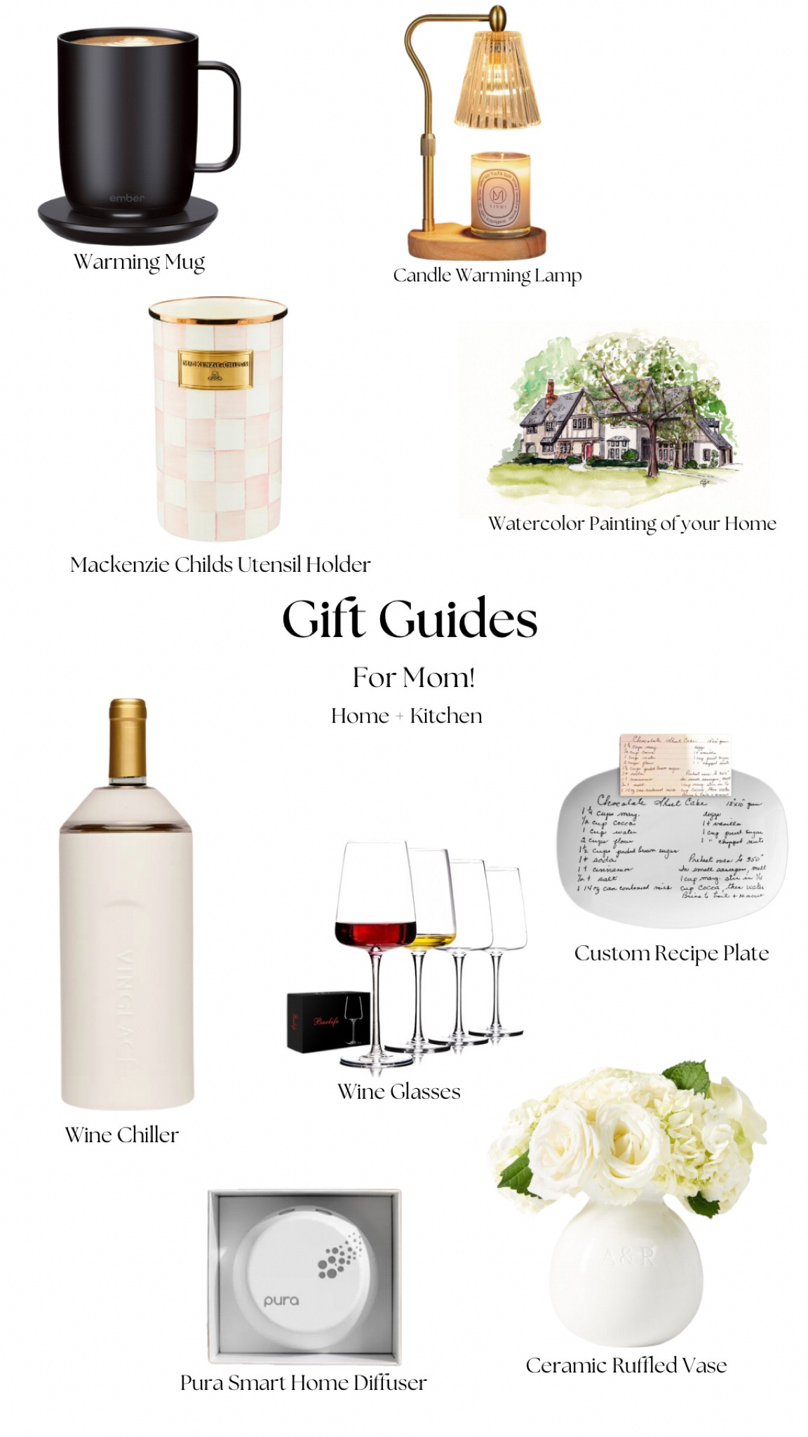 Gift for mom - home and kitchen! Some personalized gifts like a watercolor painting of your home, recipe card turned into a plate, and some fun other items!!



#LTKHoliday #LTKGiftGuide #LTKHome