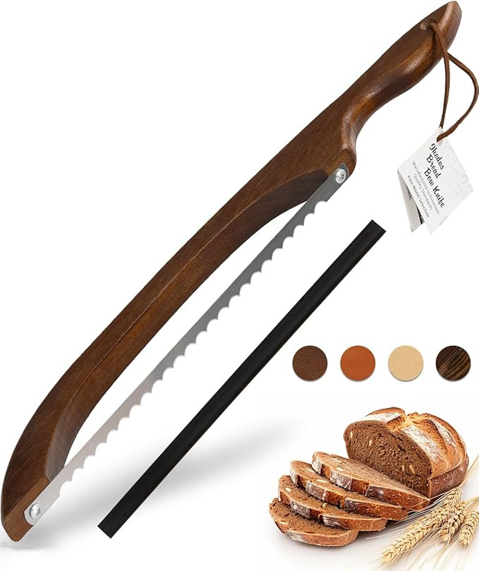 16.5” Bread slicer for Homemade Bread, Serrated Bread Knife for homemade bread with Bow Design,... | Amazon (US)