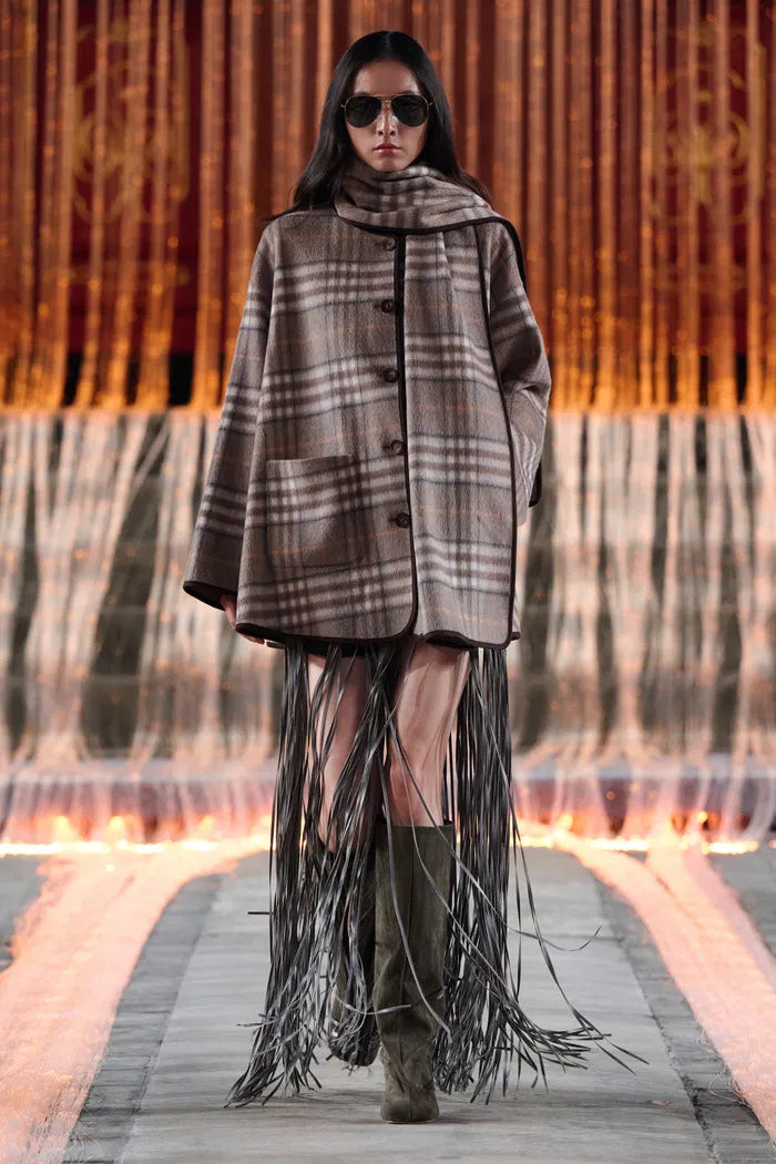 Cecilia Reversible Double Face Short Coat in Wool Cashmere Blend | Fabrique