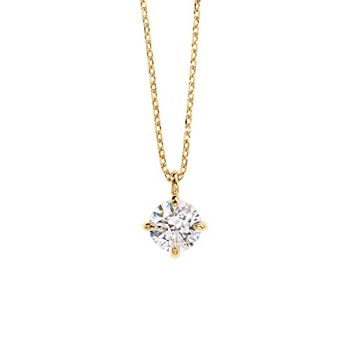 PAVOI 14K Pendant Necklace (Round CZ, Yellow Gold) | Amazon (US)