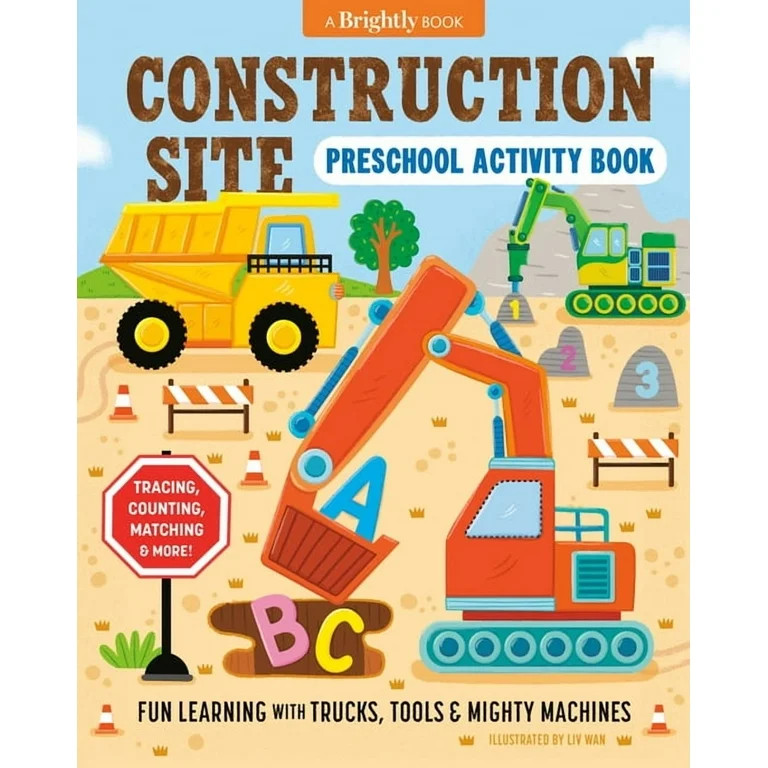 Preschool Activity Books Construction Site Preschool Activity Book: Fun Learning with Trucks, Too... | Walmart (US)