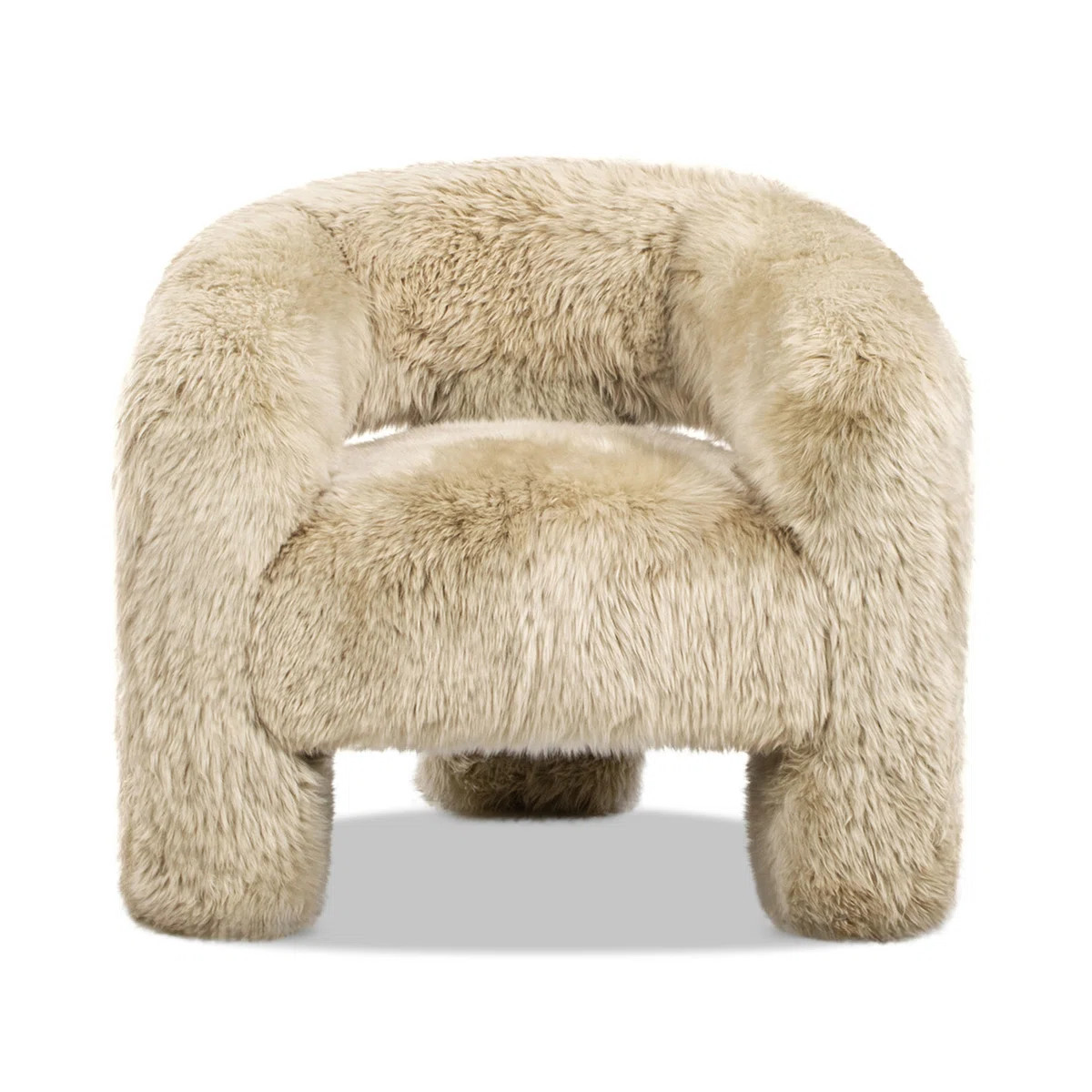 Avalon 35" Genuine Sheepskin Fur Split Barrel Back Accent Chair | Wayfair North America