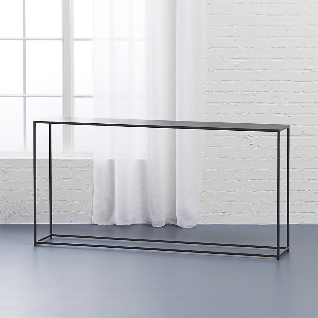 Mill Modern Black Metal Console Table 56'' + Reviews | CB2 | CB2