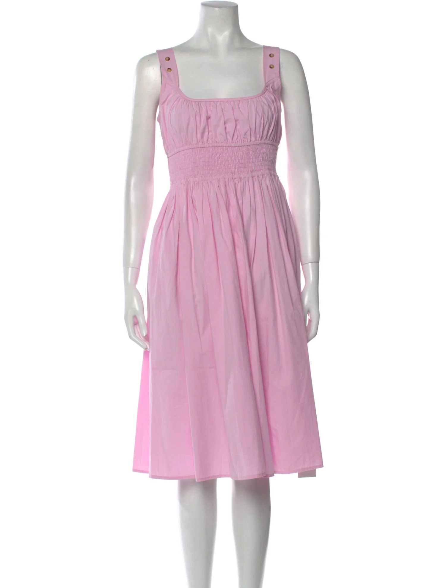 Square Neckline Midi Length Dress | The RealReal