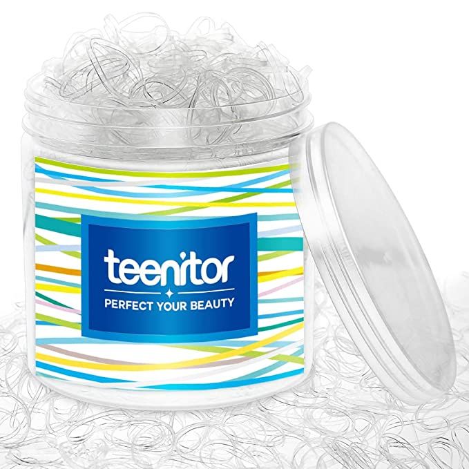 Clear Elastic Hair Bands, Teenitor 2000pcs Mini Hair Rubber Bands with a Box, Soft Hair Elastics ... | Amazon (US)