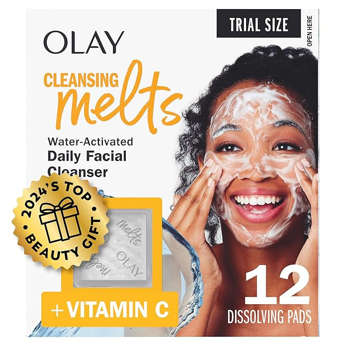 Olay Cleansing Melts + Vitamin C Face Cleanser, 12ct, Water-Activated Face Wash Cleans, Tones, an... | Amazon (US)