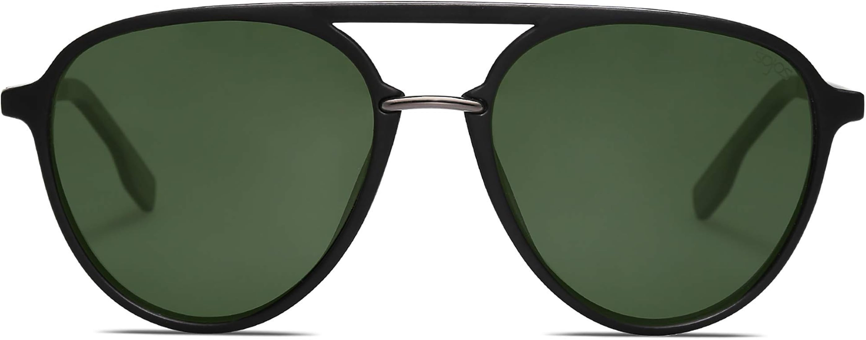 SOJOS Retro Aviator Polarized Sunglasses for Women Men Double Bridge Ladies Shades SJ2078 | Amazon (US)