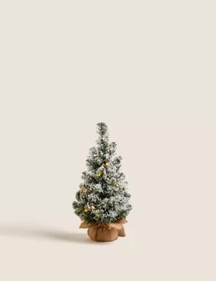 1.5ft Pre-lit Snowy Christmas Tree | M&S | Marks & Spencer (UK)