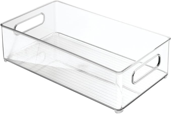 iDesign Linus BPA-Free Plastic Stackable Deep Organizer Bin with Handles - 14.6" x 8" x 4", Clear | Amazon (US)