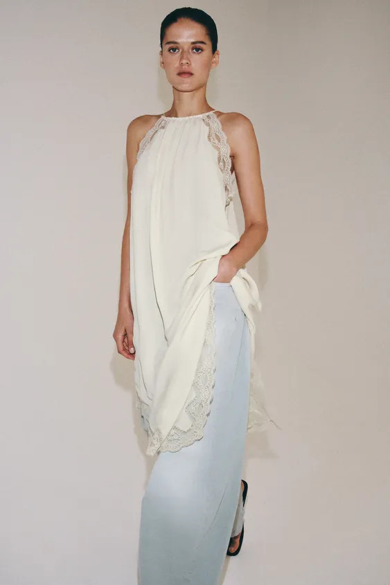 ZW COLLECTION COMBINATION LACE DRESS | Zara US