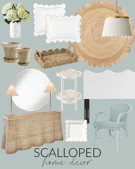 The cutest scalloped home decor finds! This scalloped marble wine chiller, scalloped rug, wavy mirror, scalloped console table, scalloped tray, scalloped armchair, scalloped planter and more all work so well with a coastal or grandmillennial decorating style! See even more finds here: https://lifeonvirginiastreet.com/scalloped-home-decor/.
.
#ltkhome #ltkseasonal #ltksalealert #ltkfindsunder50 #ltkfindsunder100 #ltkstyletip spring decor, scalloped decor, wavy edge decor

#LTKhome #LTKSeasonal #LTKsalealert