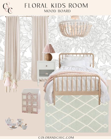 Floral kids room with creams, pinks, sage, green, whites, and more! I love the neutrals and how all the colors flow together. The dollhouse in teacup are stunning.

#LTKBaby #LTKHome #LTKStyleTip