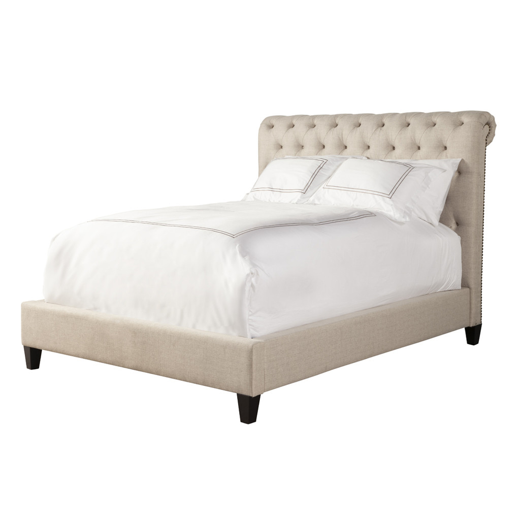 Cameron Downy Natural Queen Upholstered Panel Bed | 1stopbedrooms