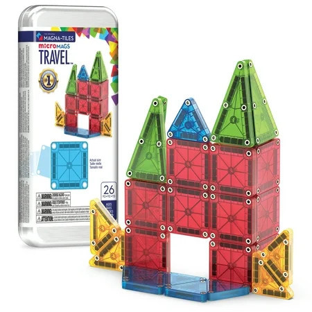 MAGNA-TILES microMAGS Travel Magnetic Construction Set, The Original Magnetic Building Brand, 26 Piece Travel Toy for Boys and Girls | Walmart (US)