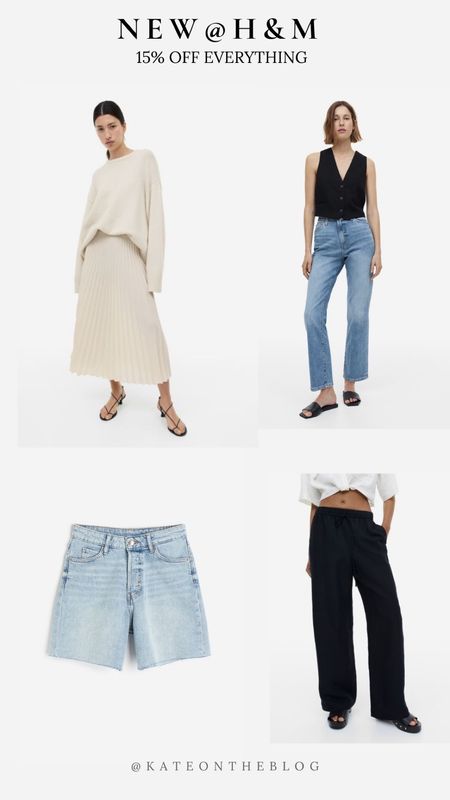New @ H&M… bottoms! Love the pleated skirt and denim options. Just ordered these trousers recently so will share the styled content next week! 

#LTKcurves #LTKsalealert #LTKFind