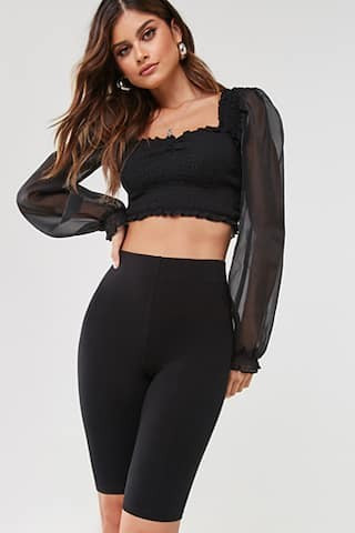 Forever 21 11-Inch High-Rise Biker Shorts , Black | Forever 21 (US)