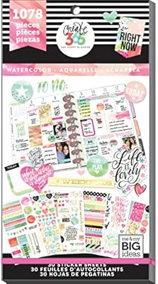 me & my BIG ideas Sticker Value Pack - The Happy Planner Scrapbooking Supplies - Watercolor Theme... | Amazon (US)